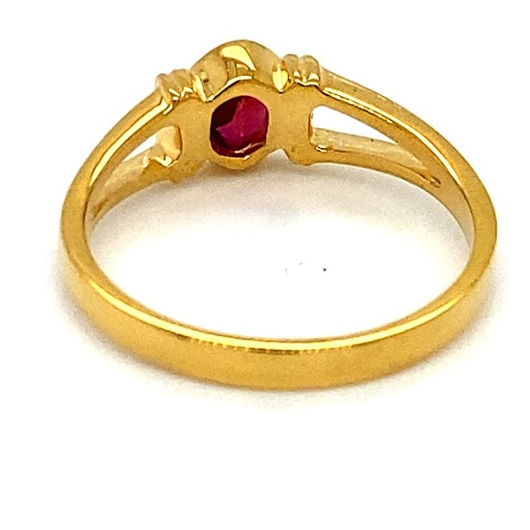 Mozambique Ruby .40ct Solid 18K Yellow Gold Ring - Picture 4 of 6